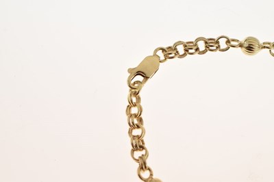 Lot 55 - 9ct gold fancy belcher and ball link bracelet