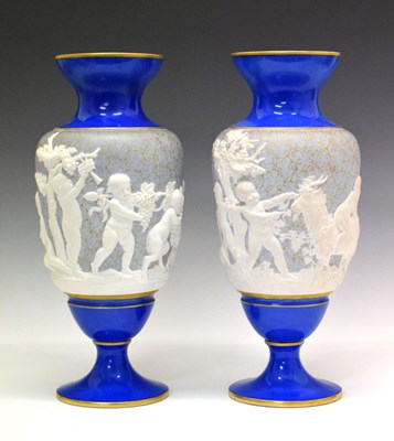 Lot 366 - Pair of late 19th Century Continental porcelain vases