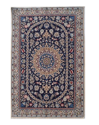 Lot 606 - Central Persian part silk Nain rug