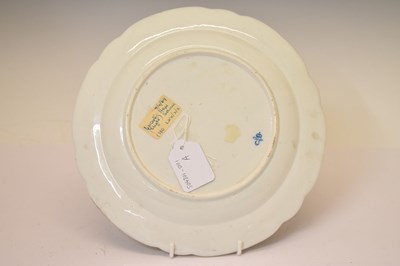 Lot 401 - Late 18th century Flight Worcester plate from the 'Hope Service'