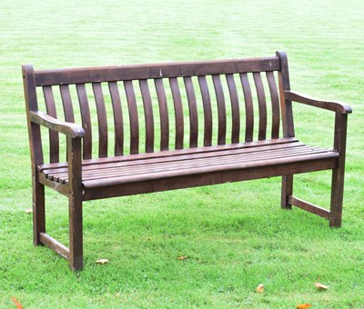 Lot 859 - Alexander Rose - Teak two seater curved-back garden bench