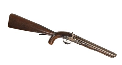 Lot 372 - Late 19th century 20 bore officers percussion pistol/carbine