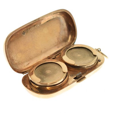 Lot 286 - 9ct gold double sovereign holder