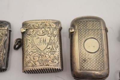 Lot 115 - Eight silver vesta cases