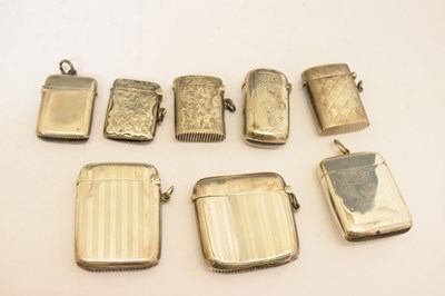 Lot 115 - Eight silver vesta cases