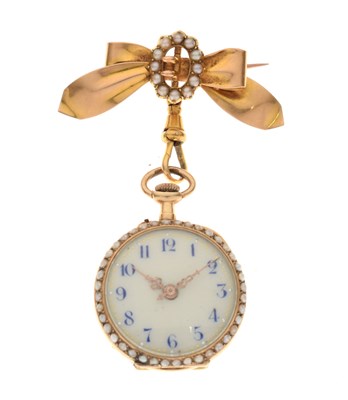 Lot 233 - Gem and enamel fob watch