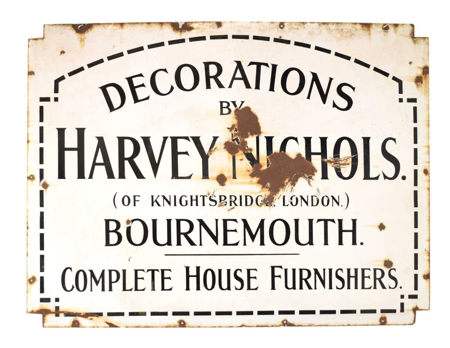 Lot 356 - Harvey Nichols enamel sign