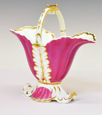 Lot 412 - Rockingham porcelain flower basket, circa 1840