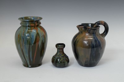 Lot 397 - Elton Ware (Clevedon) Pottery drip ware vase and jug