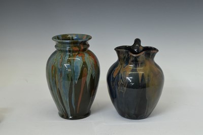 Lot 397 - Elton Ware (Clevedon) Pottery drip ware vase and jug