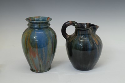 Lot 397 - Elton Ware (Clevedon) Pottery drip ware vase and jug