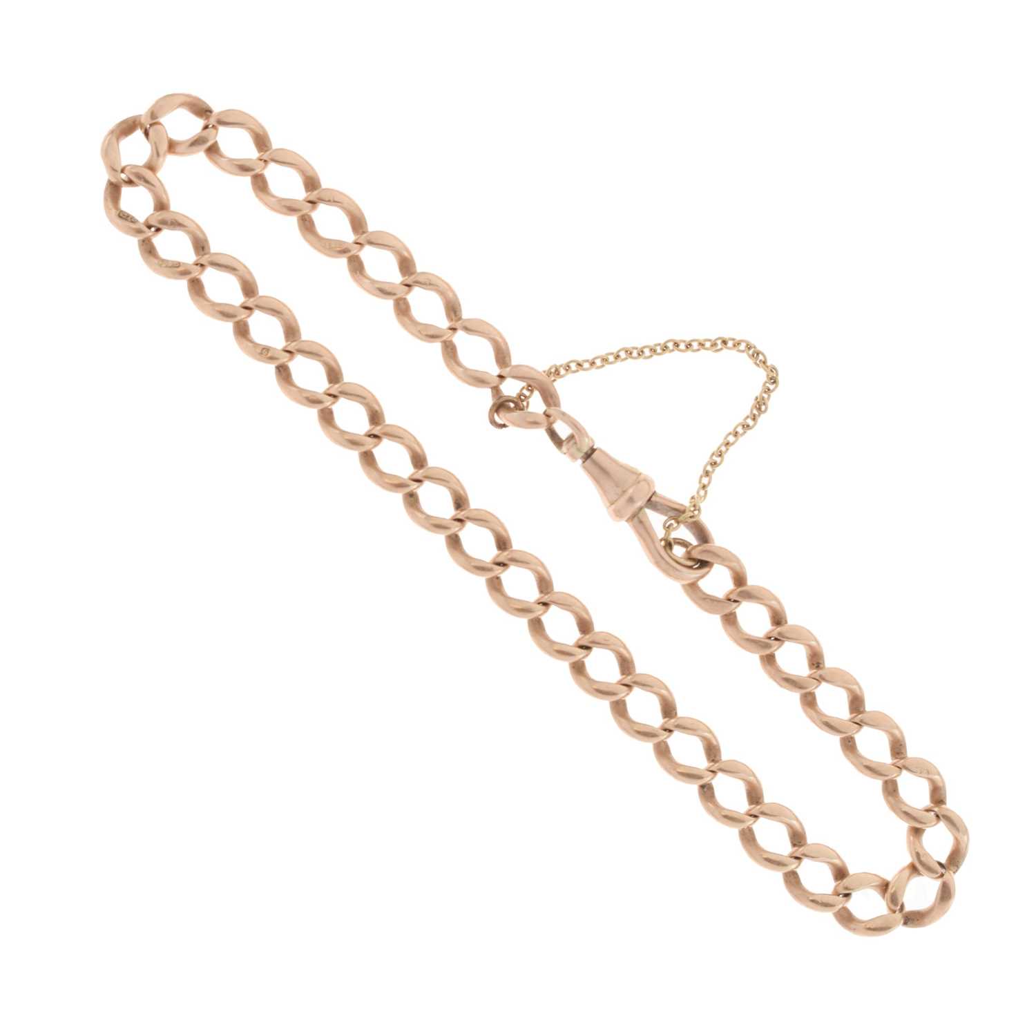 Lot 57 - 9ct rose gold curb link bracelet