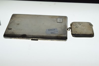 Lot 137 - Silver cigarette case and vesta case