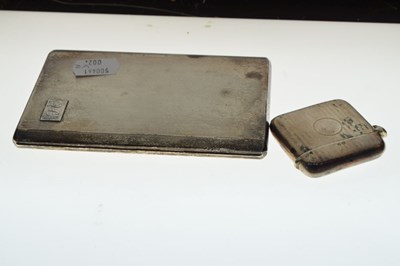 Lot 137 - Silver cigarette case and vesta case