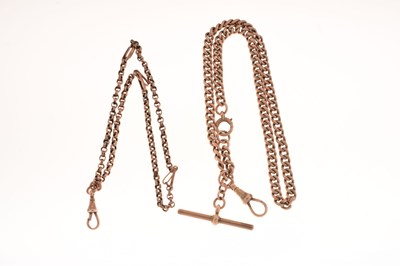 Lot 48 - 9c 'rose gold' Albert and chain