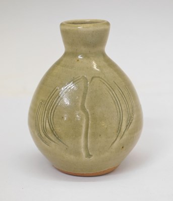 Lot 678 - Bernard Leach - Small celadon vase