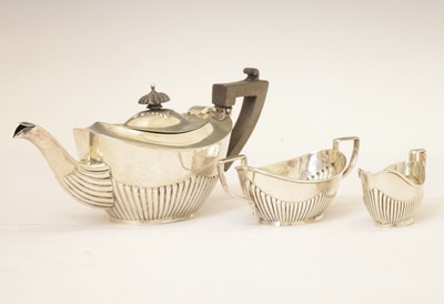 Lot 131 - Edward VII silver three-piece 'Bachelor's' tea set