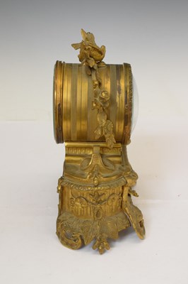 Lot 585 - French bronze and porcelain clock - Rollin