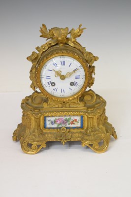 Lot 585 - French bronze and porcelain clock - Rollin