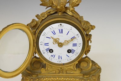 Lot 585 - French bronze and porcelain clock - Rollin