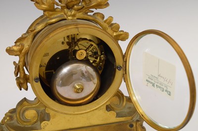 Lot 585 - French bronze and porcelain clock - Rollin