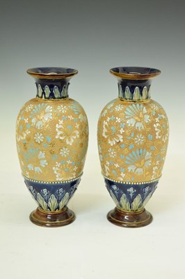 Lot 424 - Pair of Doulton Lambeth stoneware vases