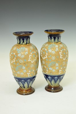 Lot 424 - Pair of Doulton Lambeth stoneware vases