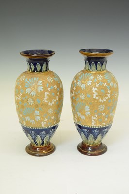 Lot 424 - Pair of Doulton Lambeth stoneware vases