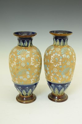 Lot 424 - Pair of Doulton Lambeth stoneware vases