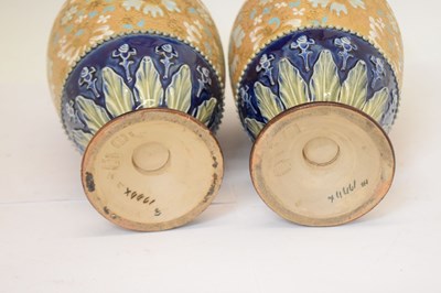 Lot 424 - Pair of Doulton Lambeth stoneware vases