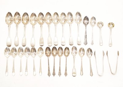 Lot 100 - Quantity of assorted silver teaspoons and other silver items