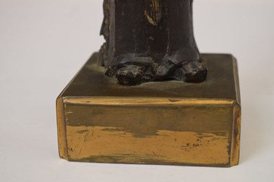 Lot 450 - Chinese parcel-gilt bronze figure of a sage or scholar