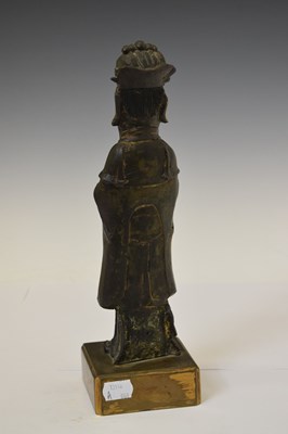 Lot 450 - Chinese parcel-gilt bronze figure of a sage or scholar