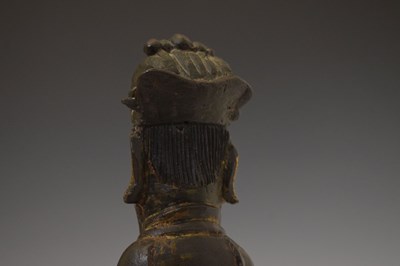 Lot 450 - Chinese parcel-gilt bronze figure of a sage or scholar