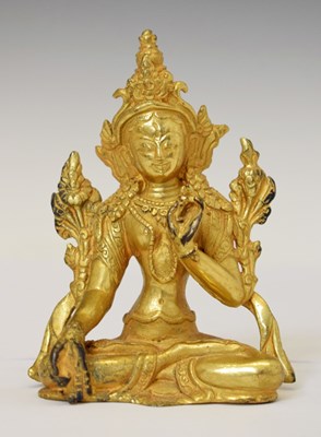 Lot 463 - Tibetan gilt bronze figure of a bodhisattva