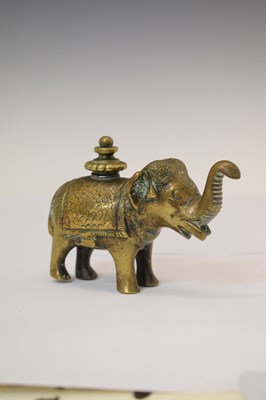 Lot 485 - Indian bronze elephant temple oil lamp