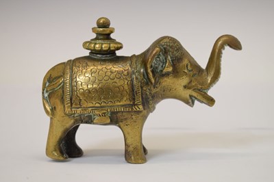 Lot 485 - Indian bronze elephant temple oil lamp