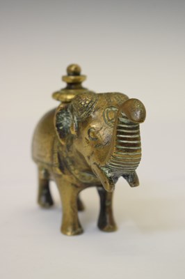 Lot 485 - Indian bronze elephant temple oil lamp