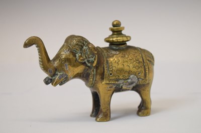 Lot 485 - Indian bronze elephant temple oil lamp