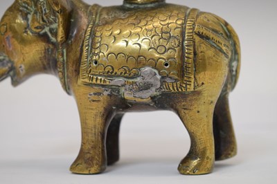 Lot 485 - Indian bronze elephant temple oil lamp