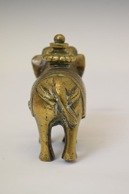 Lot 485 - Indian bronze elephant temple oil lamp