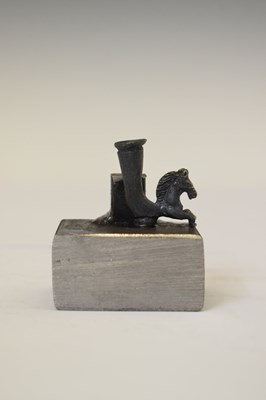 Lot 329 - Antiquities - Small bronze horse head socket or terminal