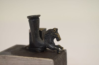 Lot 329 - Antiquities - Small bronze horse head socket or terminal