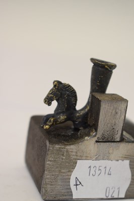 Lot 329 - Antiquities - Small bronze horse head socket or terminal