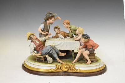 Lot 398 - Capodimonte figural group 'The Cheat'