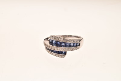 Lot 42 - 18ct white gold, sapphire and diamond dress ring