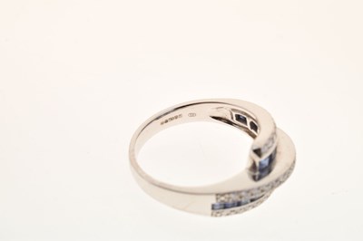 Lot 42 - 18ct white gold, sapphire and diamond dress ring