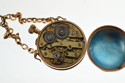 Lot 235 - Blue guilloche enamel fob watch