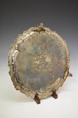 Lot 106 - GWR Interest - Victorian silver salver with scroll and leaf border