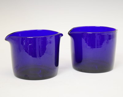 Lot 552 - Pair of Bristol Blue glass rinsers